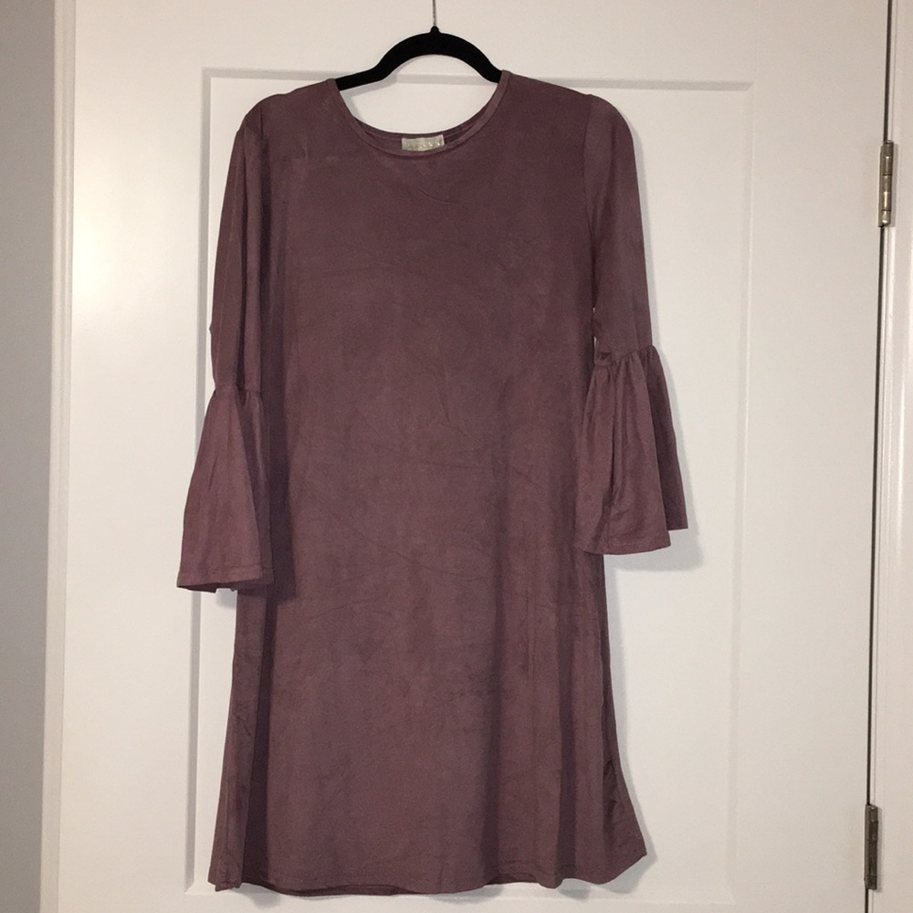 Simply Southern suade dress with bell sleeves